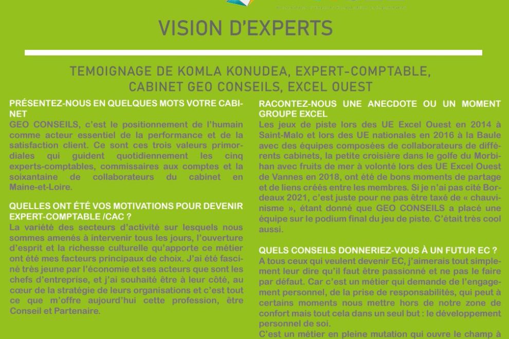 Vision d'experts avec Komla Konudea, expert-comptable chez Geo Conseils
