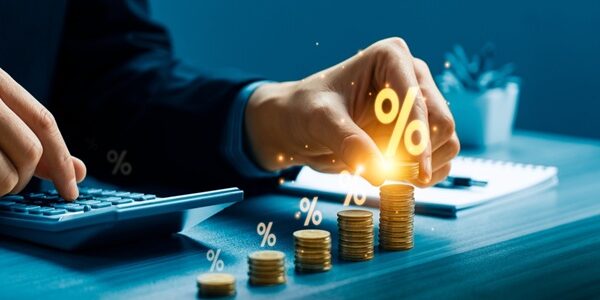 Business,Professional,Calculating,Financial,Interest,Growth,By,Stacking,Gold,Coins